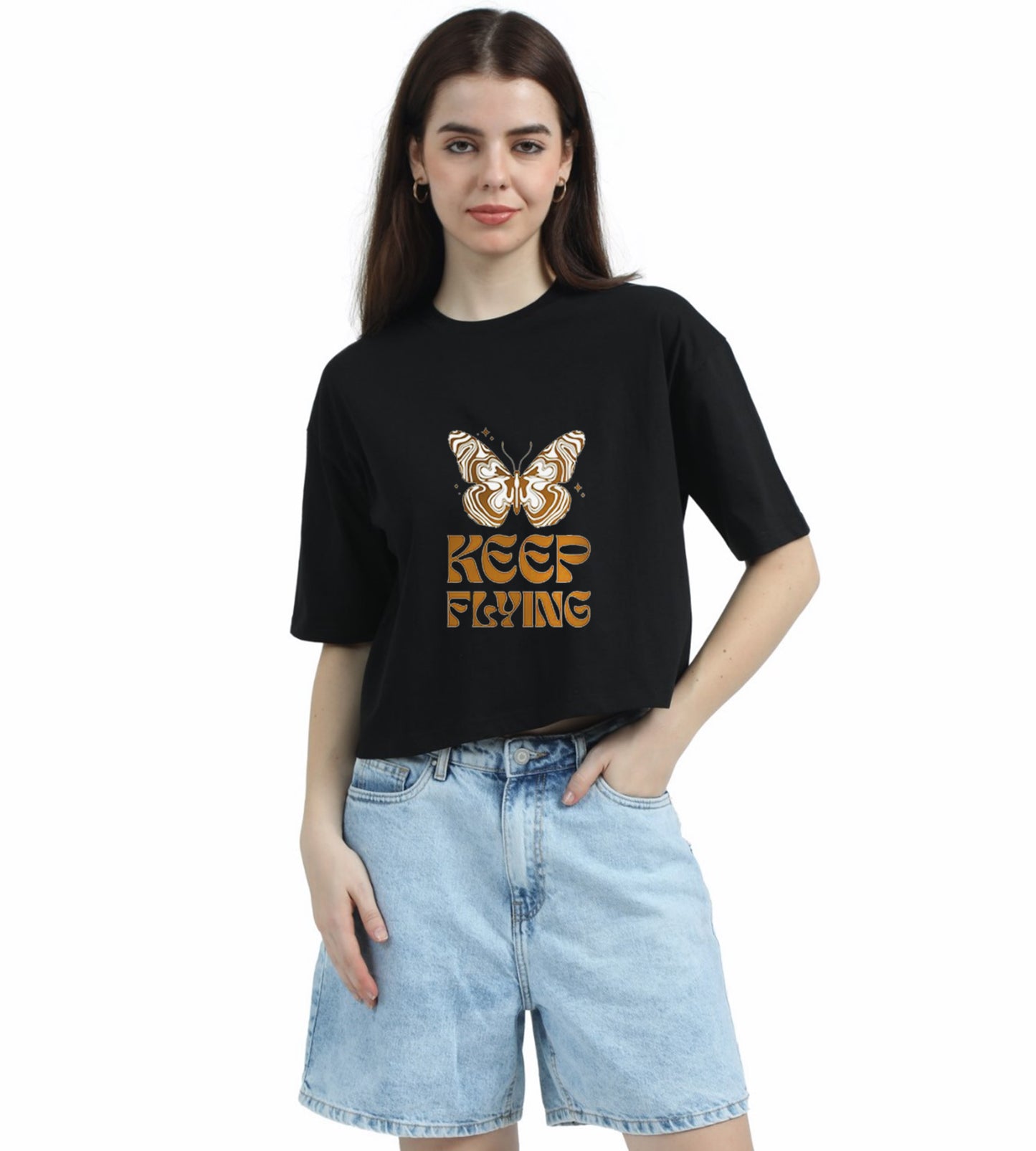 KEEP FLYING CROPPED TEE