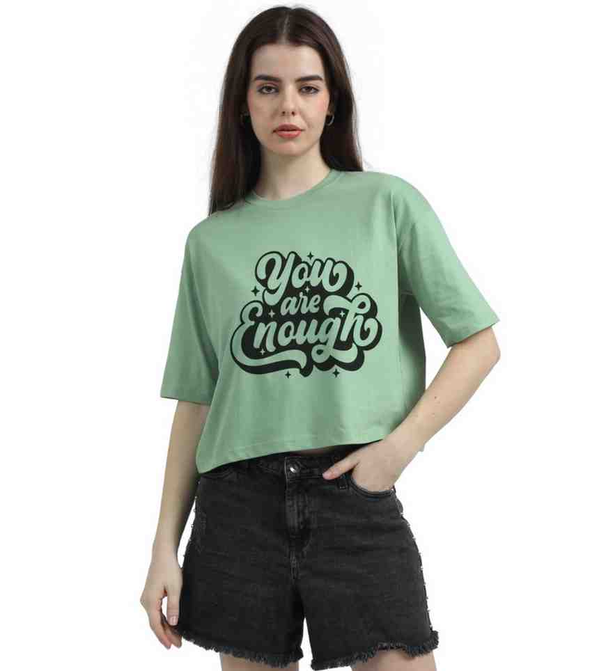 YOU ARE ENOUGH CROPPED TEE