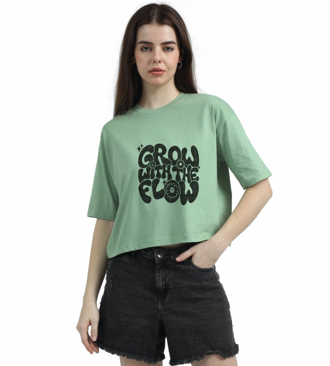 GROW WITH FLOW CROPPED TEE