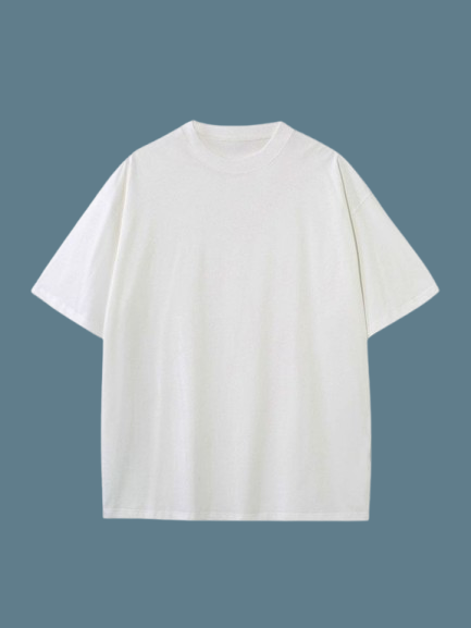 WHITE SOLID OVERSIZED TEE