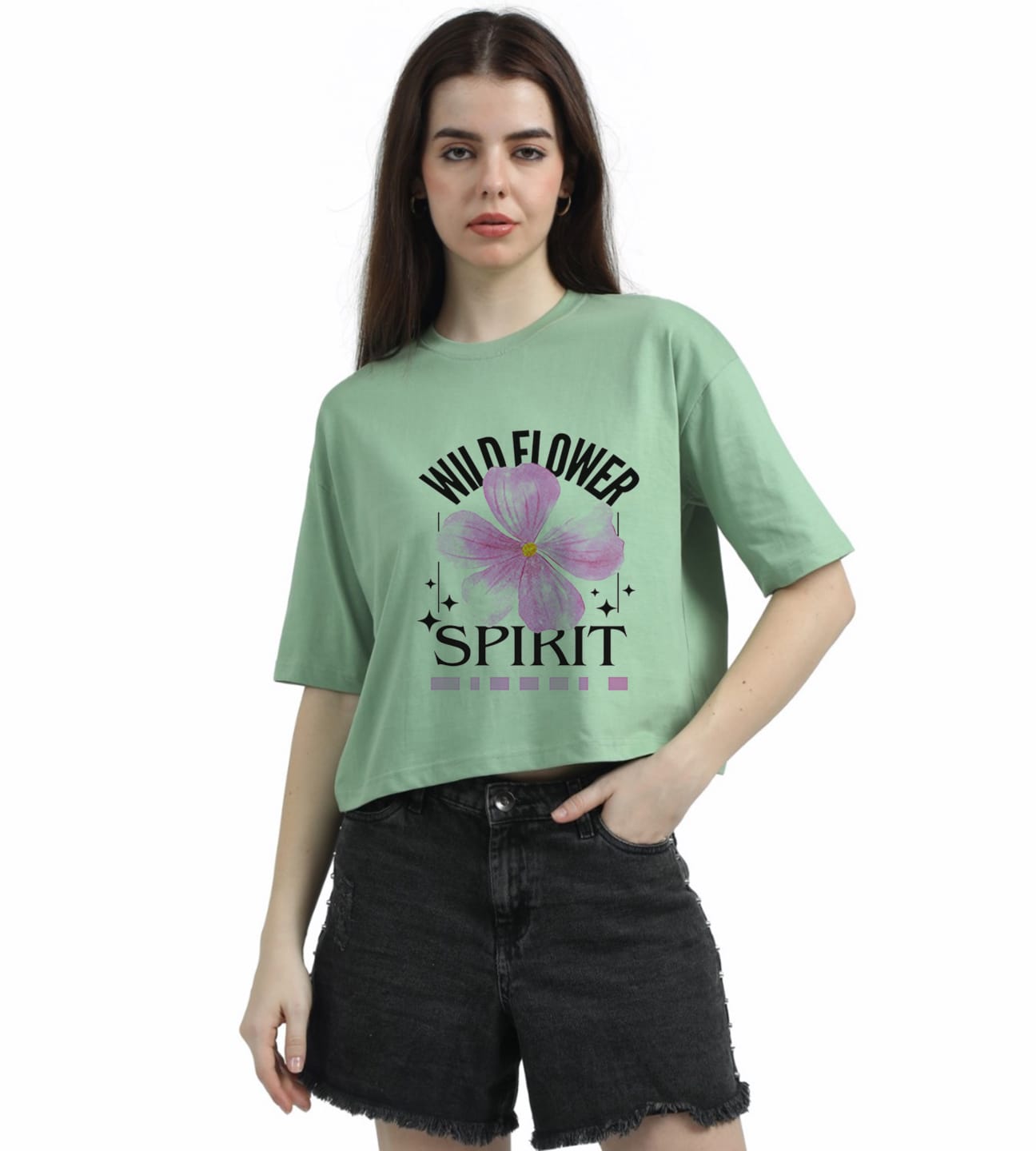 WILD FLOWER CROPPED TEE