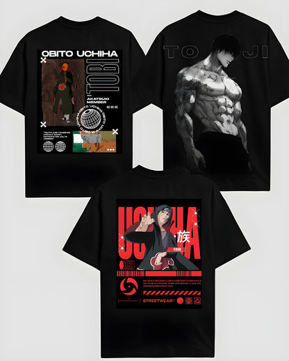Anime Legends Graphic Tee Collection – Uchiha & Toji Edition