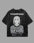 Thorfinn Manga Graphic Acid Wash Oversized T-Shirt – Dark Spine Wing Edition