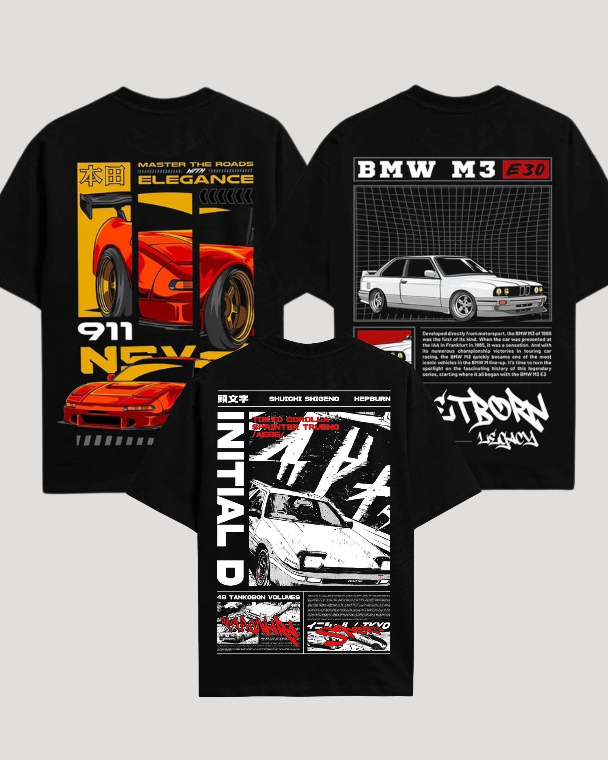 Initial D, BMW M3 E30 & Porsche 911