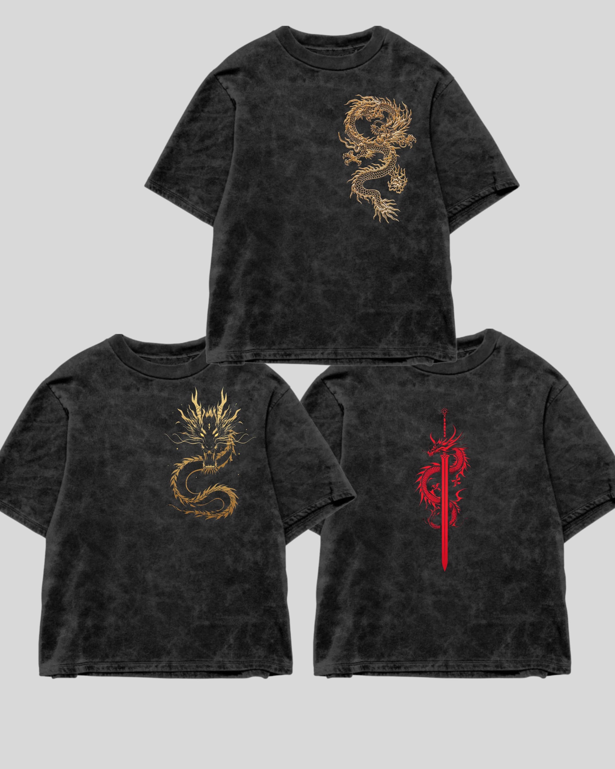 Pack of 3 Dragon Oversized T-Shirts – Limited Edition Streetwear