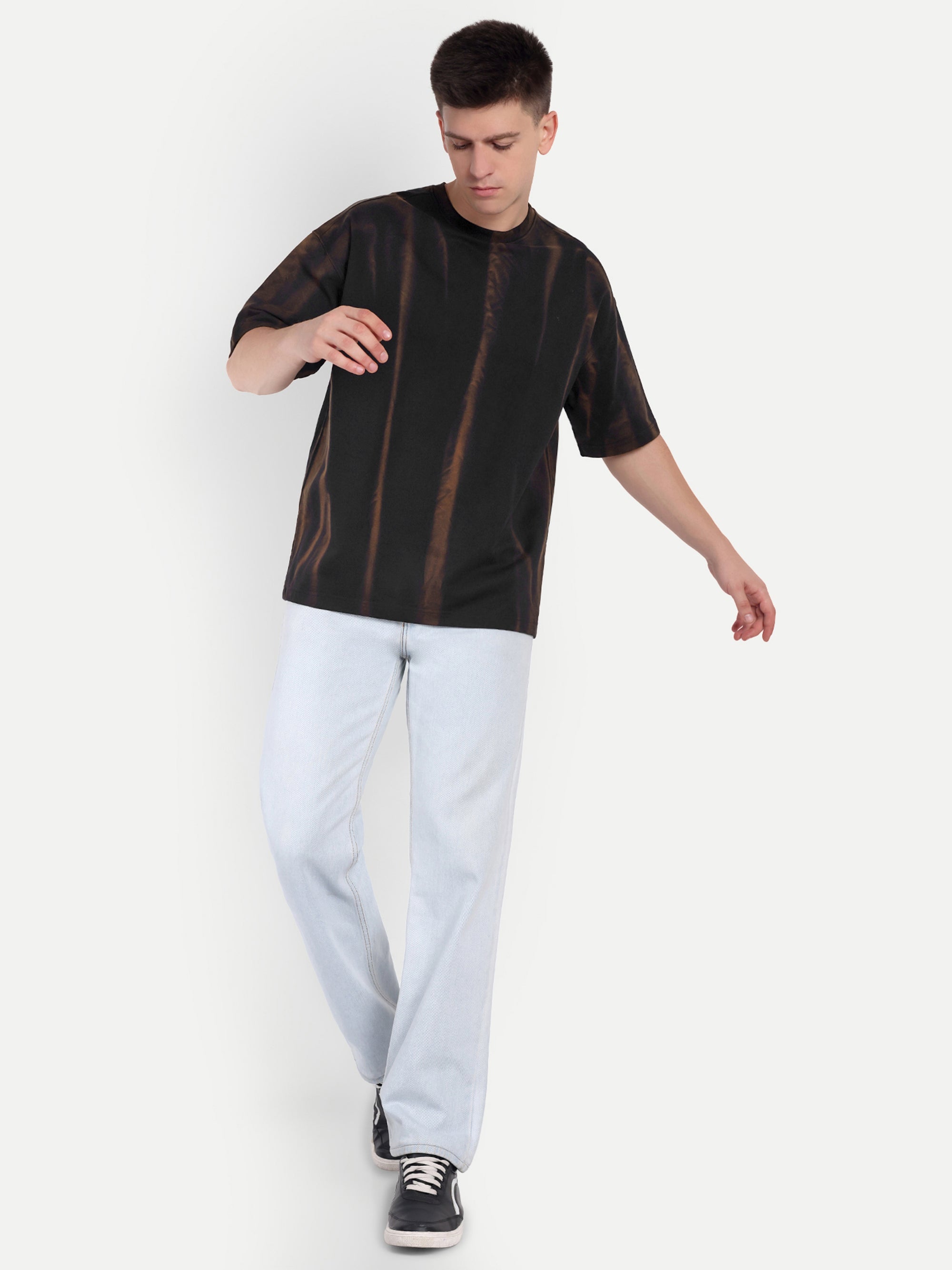 OG Spray Acidwash Oversized Tee – Black & Rust