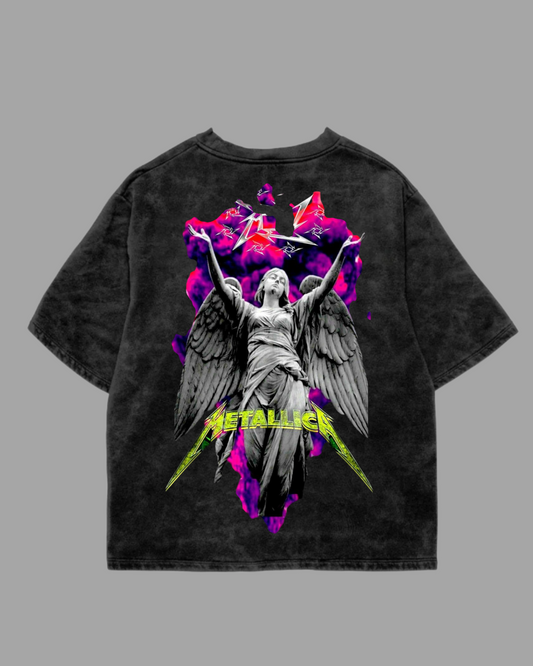 Metallica Angel Acid-Wash Oversized Tee