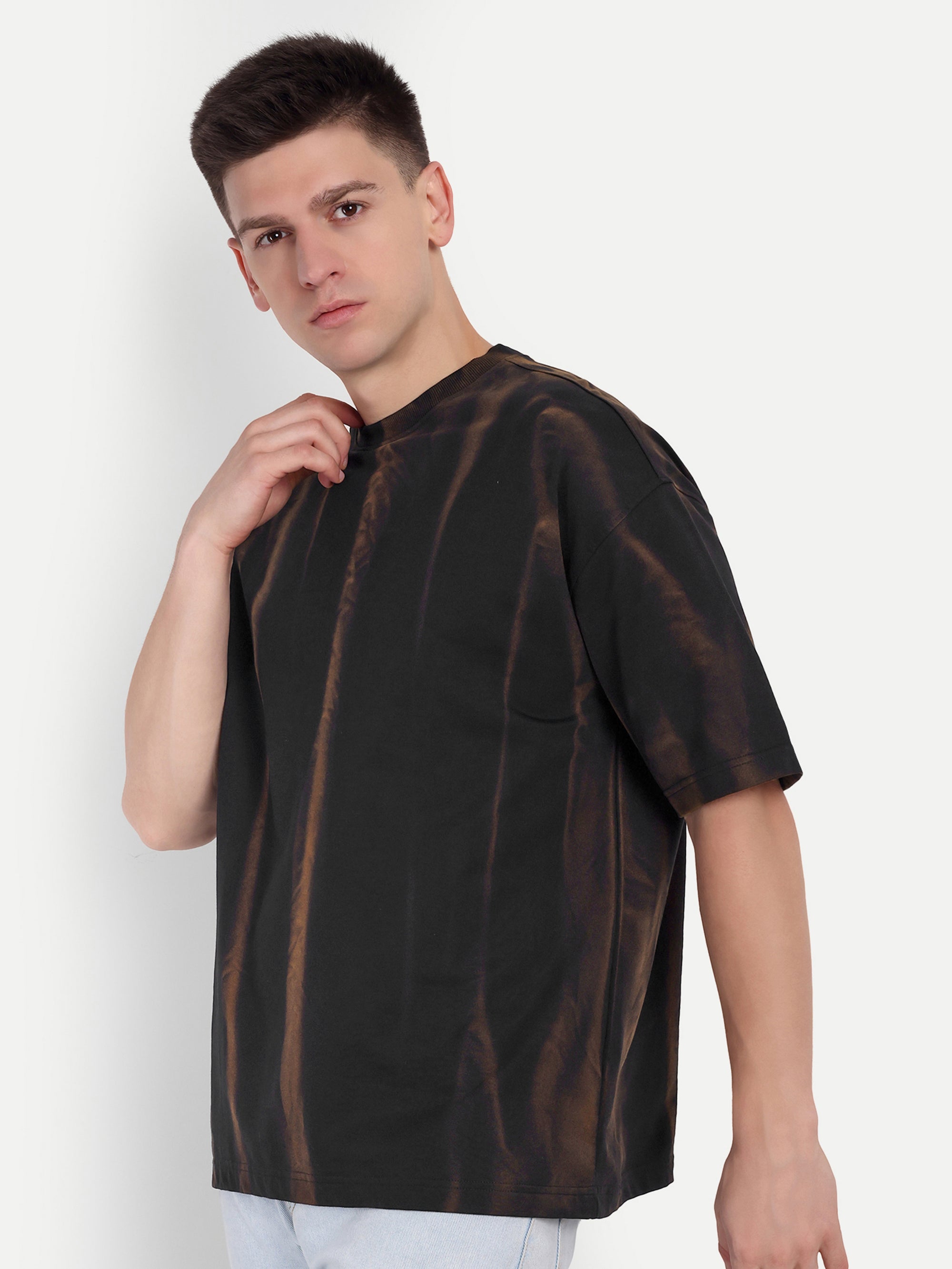 OG Spray Acidwash Oversized Tee – Black & Rust