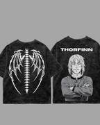 Thorfinn Manga Graphic Acid Wash Oversized T-Shirt – Dark Spine Wing Edition