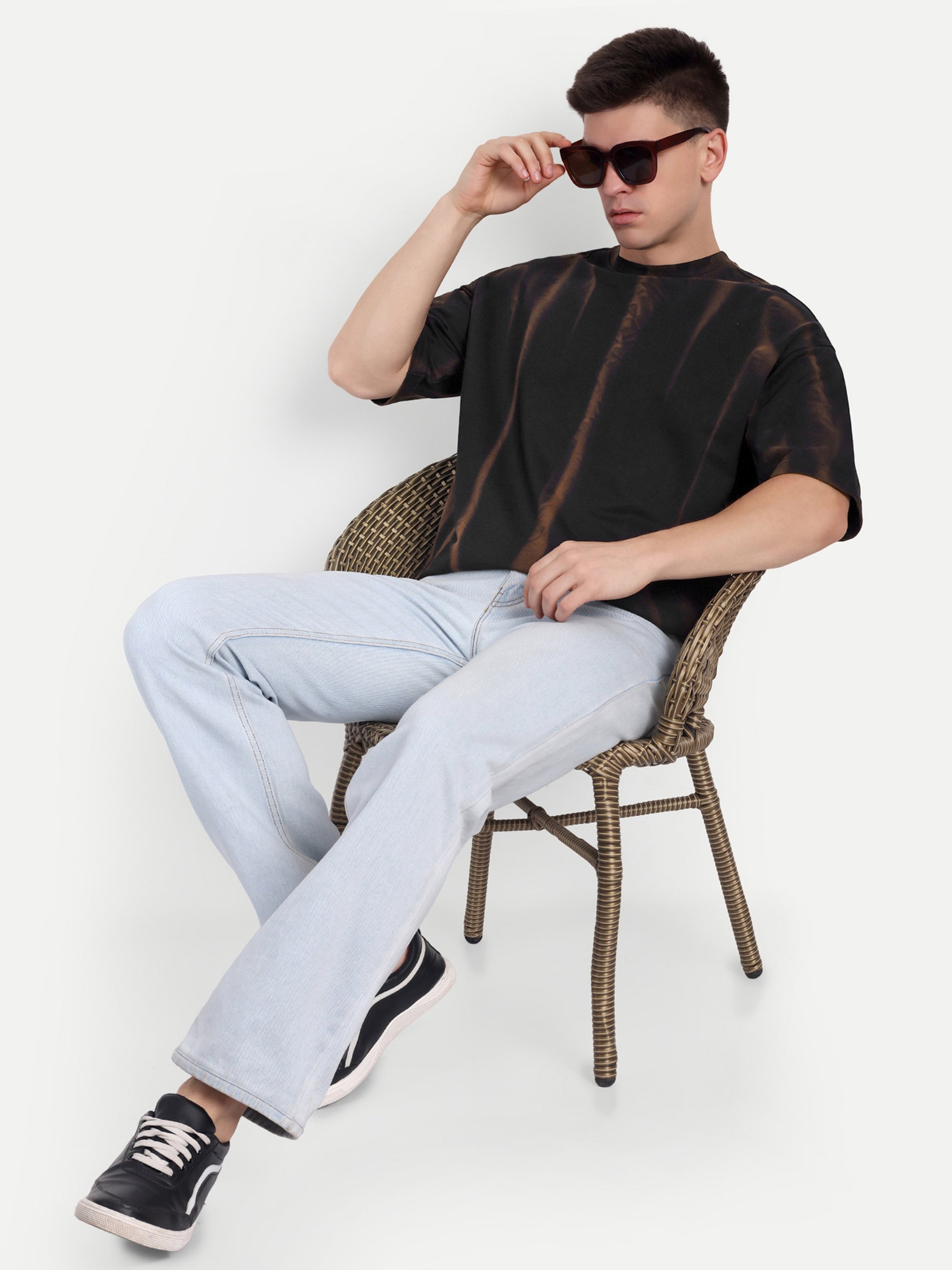 OG Spray Acidwash Oversized Tee – Black & Rust