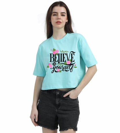 BELIEVE YOURSELF CROPPED TEE