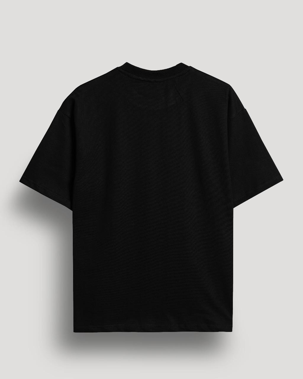 BLACK SOLID OVERSIZED TEE