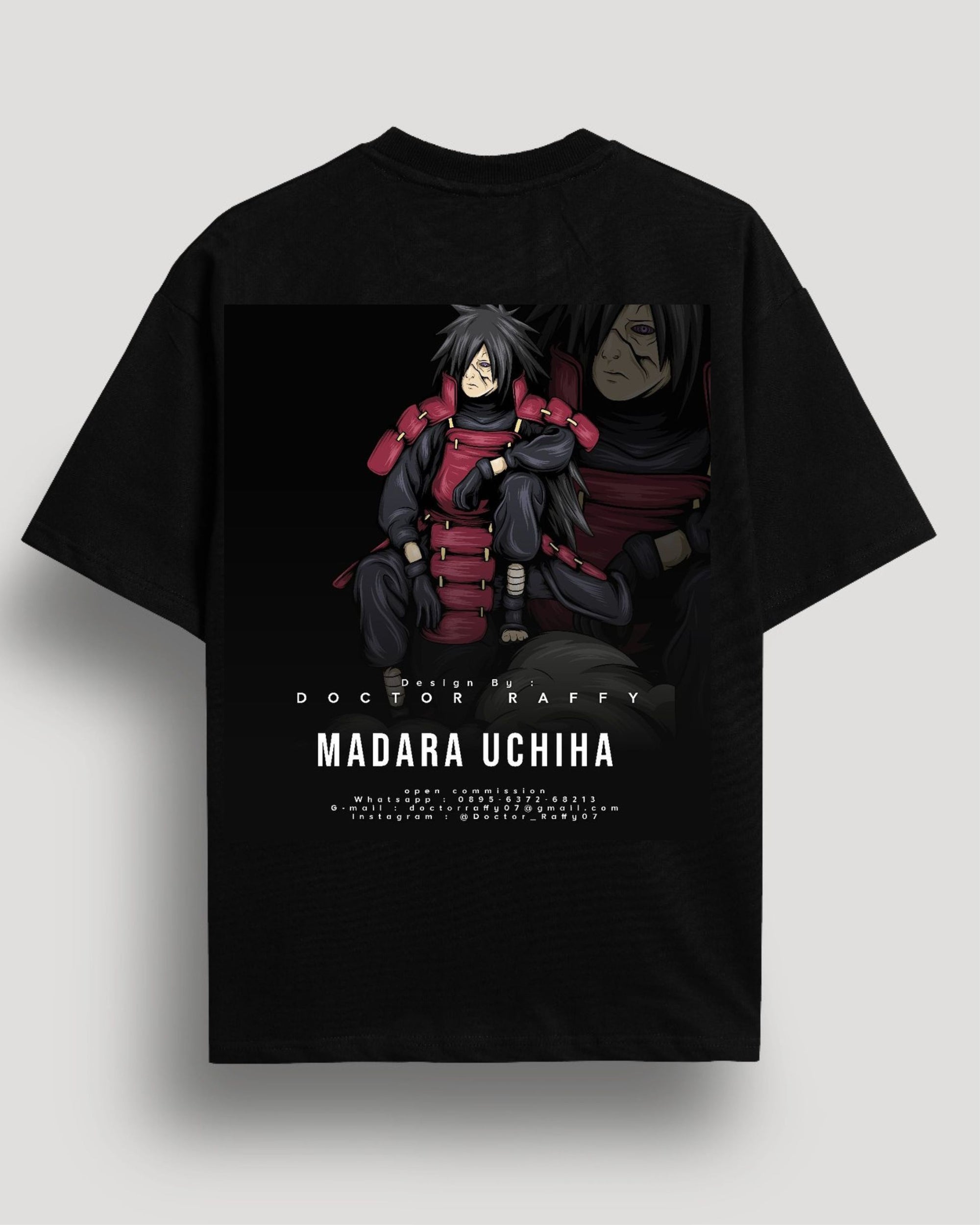 Anime Icons Black Tee Collection – Madara, Luffy & Itachi Tribute
