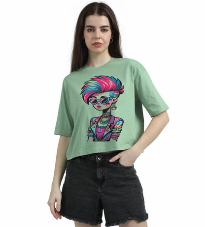 FASHION GIRL CROPPED TEE