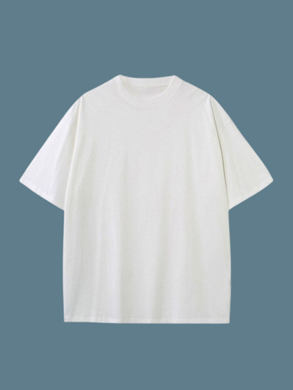 WHITE SOLID OVERSIZED TEE